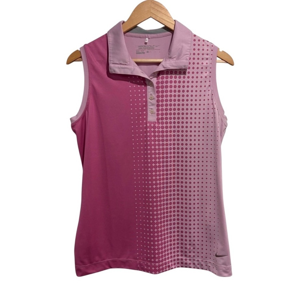 2/$25 Nike Women's Tour Performance Go Dry Pink Sleeveless Polo Shirt